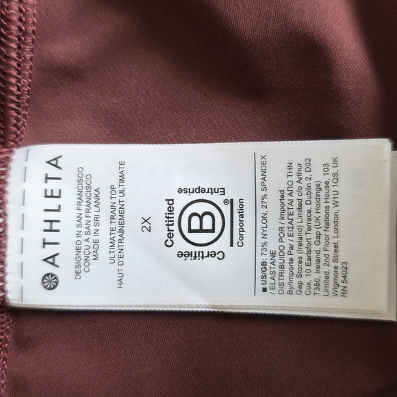 Athleta Ultimate Train Top in Spiced Cabernet Size 2X - Picture 9 of 10